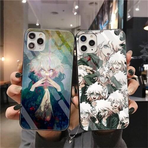 Makoto Nagito Komaeda Anime Phone Case Tempered Glass For iPhone 12 pro max mini 11 Pro XR XS MAX 8 X 7 6S 6 Plus SE 2020 case