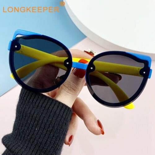 LongKeeper Kids Sunglasses Girls Boys Polarized Sun Glasses Fashion Vintage Baby Eyeglasses Oculos Simple Eyewear UV400 Okulary