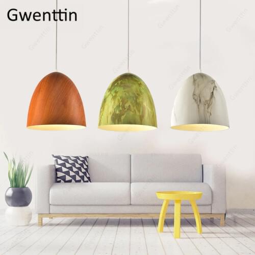 Imitation Wood Hanging Lamp Modern Pendant Light Dining Room Kitchen Bar Home Decor Led Light Fixtures Loft Industrial Luminaire