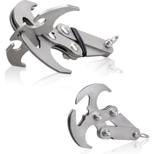1PC Large Stainless Steel Gravity Hook Carabiner Accessories Strong Magnet Outdoor Grappling Claws Car traction Rescue EDC Tools