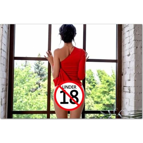 Sexy Girl by the Window Canvas Paintings Simple Wall Art Postrs and Prints Pictures for Living Room Home Decor