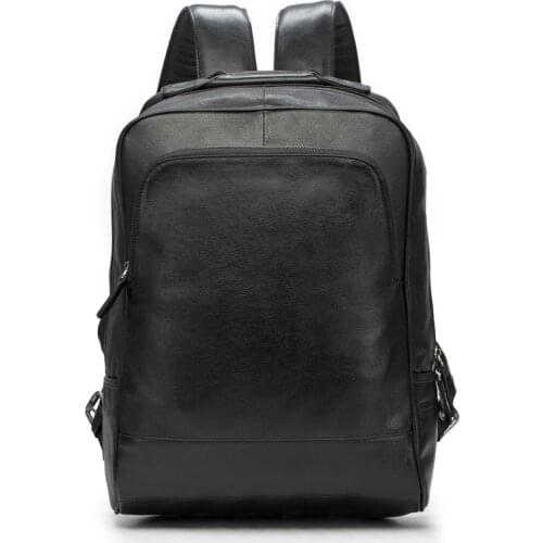 Genuine leather cow skin men casual outdoor travel backpack laptop school bag