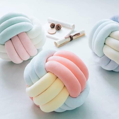Ball Tie Pillow Makaron Ruyi Knot Cushion Sofa Girl Heart Bedroom