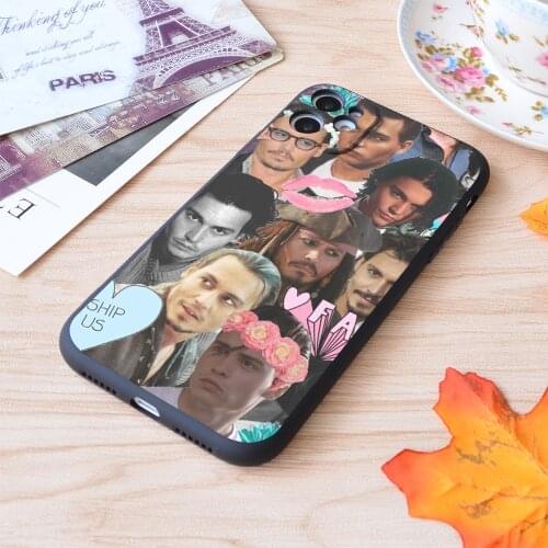 For iPhone Johnny Depp Collage Print Soft Matt Apple iPhone Case