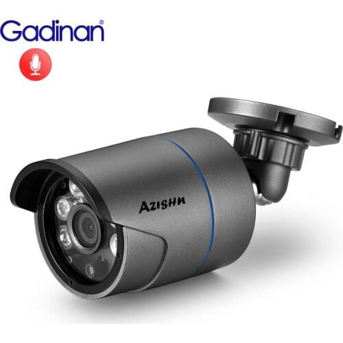 AZISHN H.265+ Audio 5MP 2592X1944P DSP Metal IP Camera Outdoor Motion Detection P2P POE/DC Security CCTV Cam 2MP/3MP