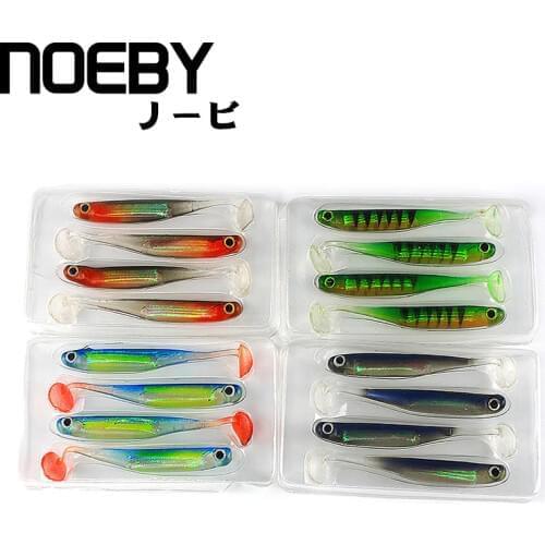NOEBY Soft Lure 75mm/2.5g 115mm/5.4g Soft Bait Fish Fishing Lure Shad Manual Silicone Bass Bait Swimbaits Plastic Lure Pasca