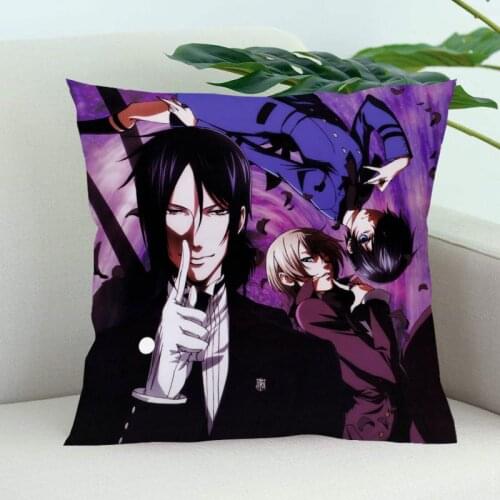 New Arrival Black Butler Pillow Cover Bedroom Home Office Decorative Pillowcase Square Zipper Pillow Cases Satin Soft