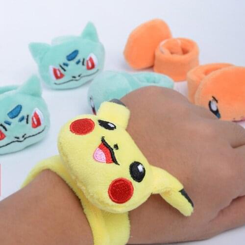 Pokemon Plush Wristband Bracelet Pikachu Genie Turtle Doll 1.5mm Crystal Super Soft Pop Circle Holiday Dress Up Birthday Gifts
