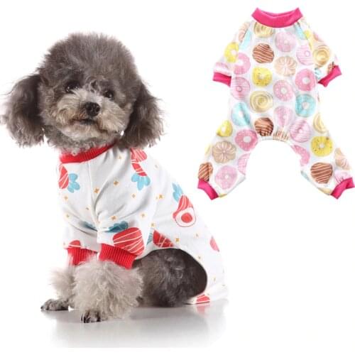 Christmas Dog Jumpsuit Cotton Shirt Winter Holiday Cute Pjs Pet Clothes Bodysuit for Doggie Onesies Puppy Sleeping Pajamas