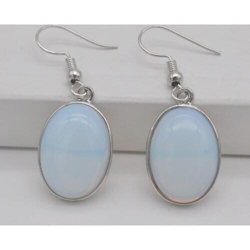 Opal Stone Oval Beads GEM Earrings Jewelry T254
