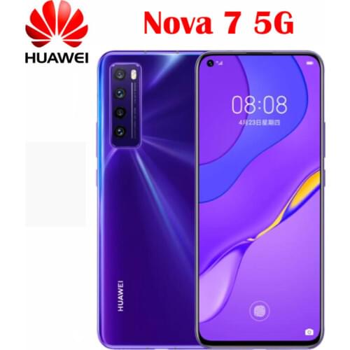New Official Original Huawei Nova 7 5G Smart Phone 6.53inch OLED Screen Kirin 985 64.0MP 2400x1080P NFC 4000Mah 40W Fast Charge