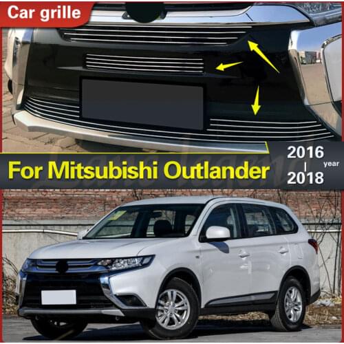 High Quality Car Body Protection Detector Metal Trim Racing Front Up Grid Grille Grill For Mitsubishi Outlander 2016 2017 2018