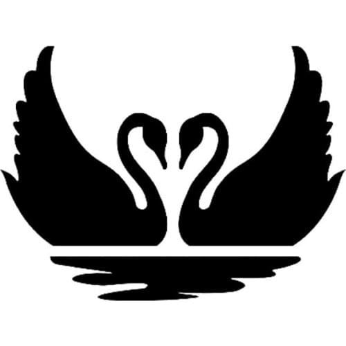 Funny Swan Bird Animal Beloved Couple Decoration Car Sticker Pvc Personality Auto Windshield Decal Customizable Colors 16cm*12cm