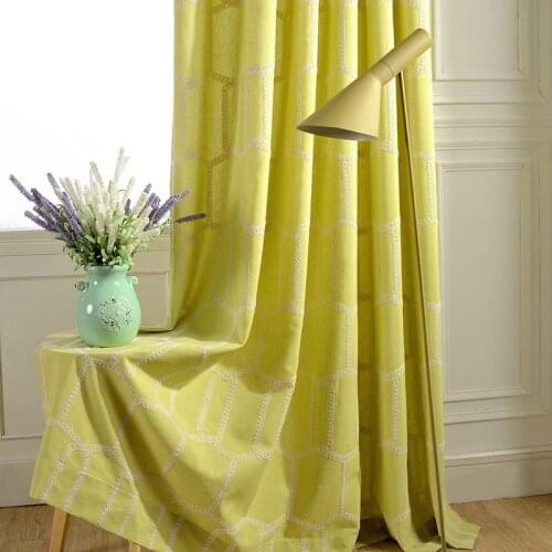 Cotton and Linen Curtain Embroidered Curtain Fabrics Embroidered American Country Chinese Style Curtains for Living Room Bedroom