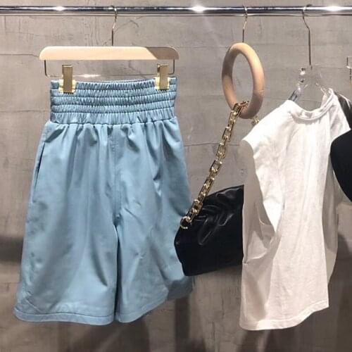 Real sheep leather ladies genuine lambskin shorts