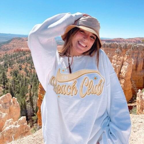 Womens Sweatshirt Letter Embroidery Casual Loose Sweatshirt Long Sleeve Pullovers Street Fashion Autumn 2021Women O-Neck Hoodie