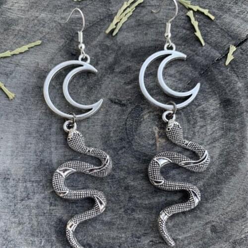 Snake Moon Earrings Fashion Goth Witch Jewelry Women Gift 2020 New Delicate And Beautiful Crescent Wholesale Statement