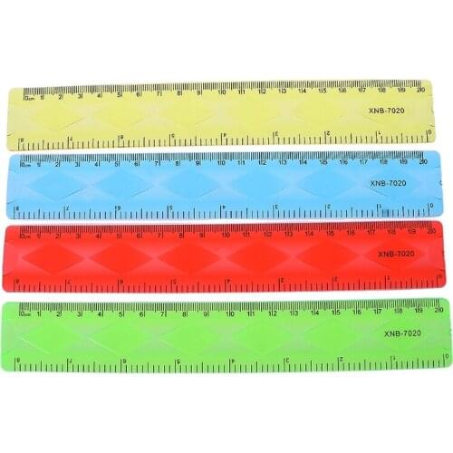 2021 New 1PC Soft 20cm Ruler Multicolour Flexible Creative Stationery Rule School Supply