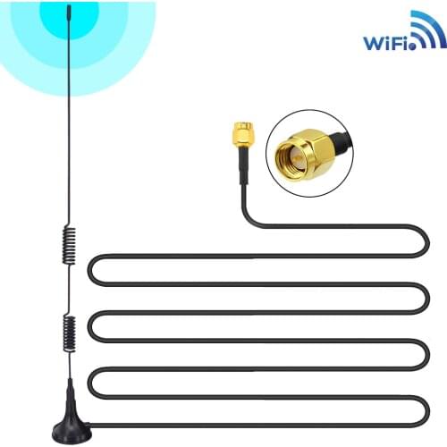 10pcs/lot 4g Antenna sma lte Aerial 4G 5dbi LTE 698-960/1700-2700Mhz with magnetic base RF SMA RG174 3M