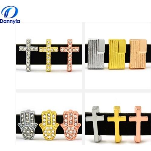 10pcs/lot Wholesale 8mm Mix Style Slide Charms Fit 8mm Wristband Bracelet LSSC308-407