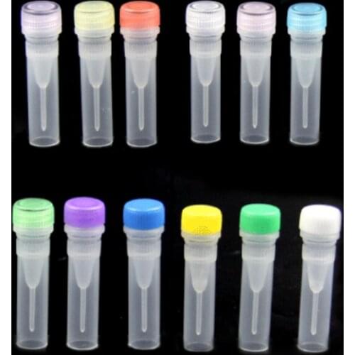100PCS Color Plastic Cryogenic Vial Bottle Built-in Freezing Tube With Gasket Leak-Proof With Cover Centrifuge Tube