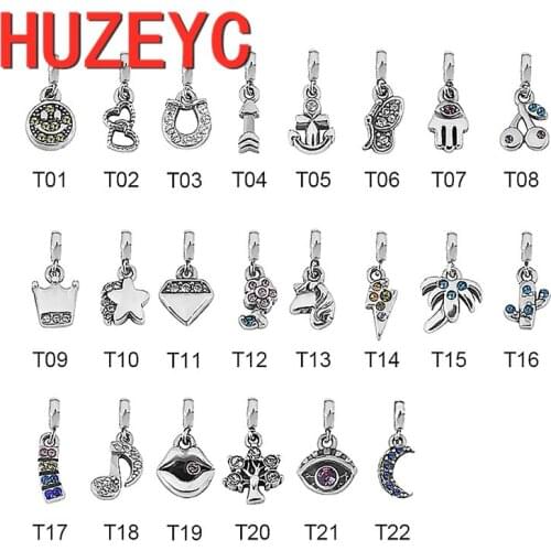 3pcs Stainless Steel Dangle Charm Beads Tree Moon Star Love Heart Fit Original Pandora Bracelet Women Pendant Necklace Jewelry