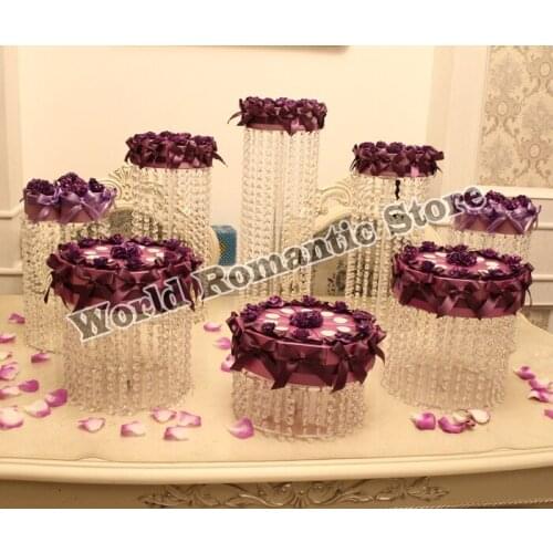 8pcs/set acrylic cake stand Table Centerpiece wedding cake display banquet props