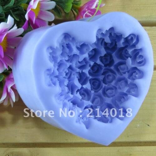 Free shipping Rose heart shape chocolate silicon mold Cake mold Food grade material