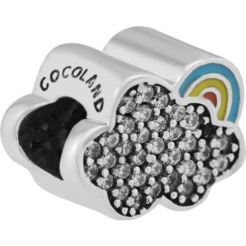 Fits Pandora Charms Bracelets Nature Weather Beads with Mixed Enamel 100% 925 Sterling-Silver-Jewelry Free Shipping