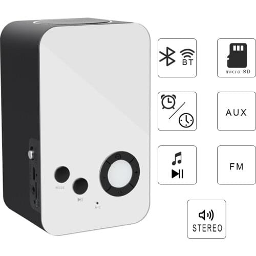 Digital Alarm Clock LED Mirror Multifunctional Bluetooth Speaker To Display Time LCD Light Wireless Subwoofer Music Player