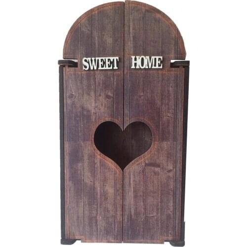 Wooden Key Holder Wall Mount 3 Hanger Hook Creative Home Decoration Gift Organization Heart Light Brown