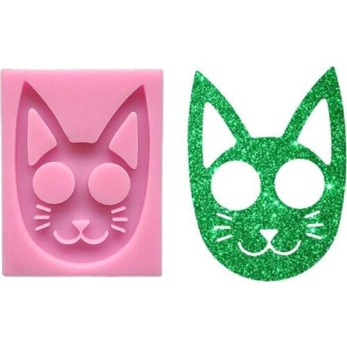 DIY Cat Keychain Pendant Casting Silicone Mould Clay Crafts Making Crystal Epoxy Resin Mold