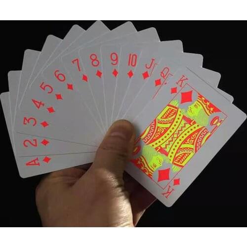 New Arrival Fluorescent Poker Playing Card PVC Plastic Waterproof Durable Board Game Card Texas Hold'em Baccarat PVC Card