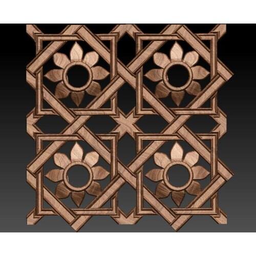 Window flower 3d model relief for cnc carving engraving in STL file format artcam aspire -flower decor partition panel
