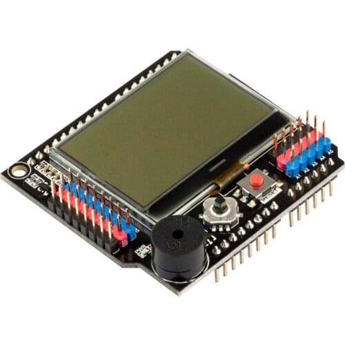 RobotDyn Graphic LCD 128x64 + Buzzer Shield, Assembled