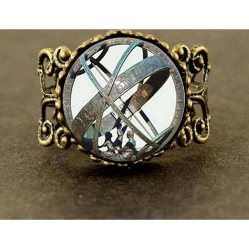 Globe Round Dome Ball Art Ring Steampunk High Quality new jewelry gift men women (not 3D)