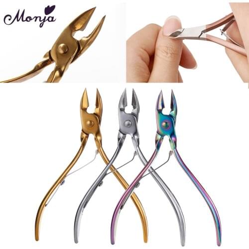 Monja 7 Styles Nail Art Smooth Pattern Handle Eagle Beak Cuticle Scissor Finger Dead Skin Remove Nipper Clipper Manicure Tool