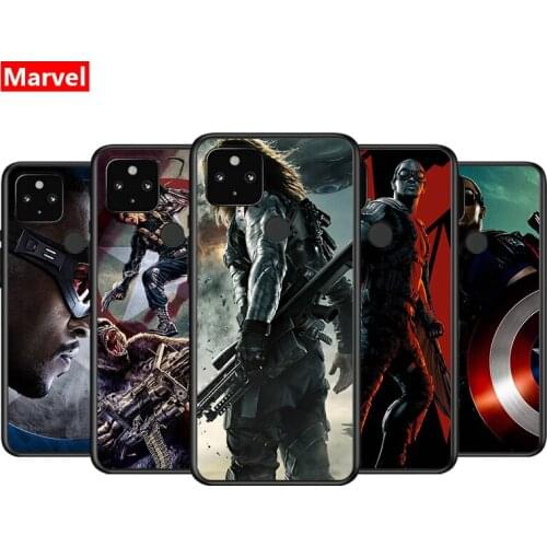 Marvel The Falcon and the Winter Soldier For Google Pixel 5 4A 5G 4 XL Soft Shell TPU Silicone Black Cover Phone Case
