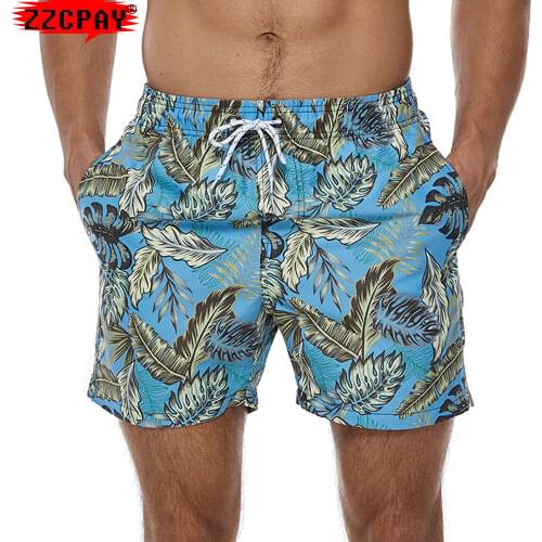 Summer New Style Swimsuit 2021 Push Up Mens Swimming Trunks Pattern Beach Shorts Suits Bath Pocket Swimsuit Loose Shorts Pocket