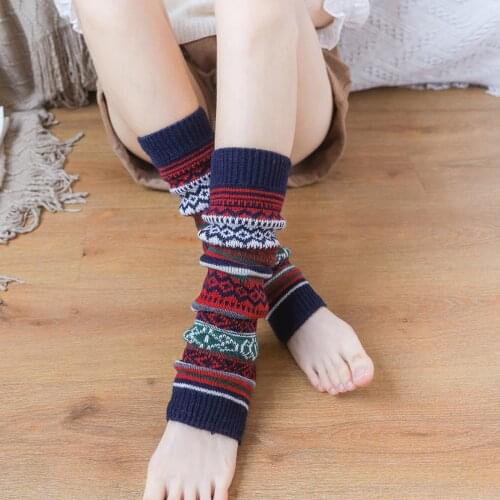 Solid Color Cool Knit Long Socks Winter Women Keep Warm Print Socks Knitting Warm Outdoor Lady 2021 Anklets Leggings Socks