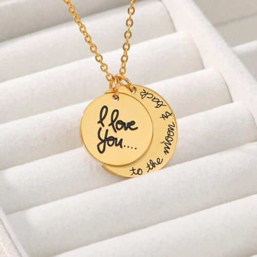 Sun and Moon Necklace For Women Men Stainless Steel Gold Silver Color Necklace Pendant 2021 Vintage Jewerly Valentines Day Gift