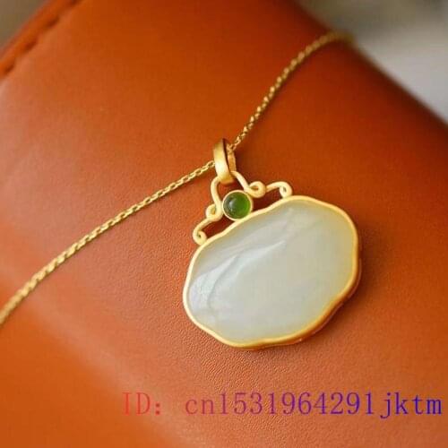 White Jade Ruyi Pendant Women Gifts Natural Chinese Charm Jewelry Necklace Gemstone Chalcedony Agate 925 Silver Crystal Zircon