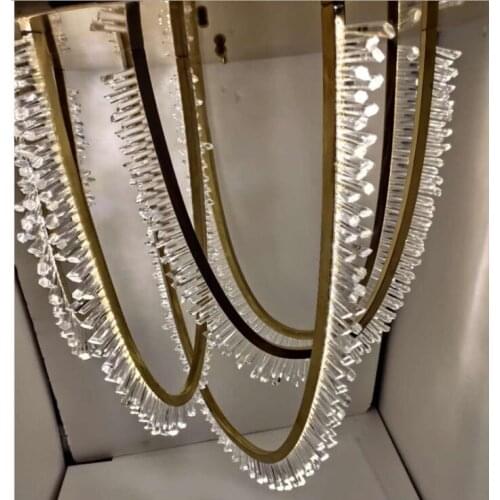 Arch crystal suction and hanging dual-purpose lamp LED living room custom lighting 800mm1000mm light luxury custom