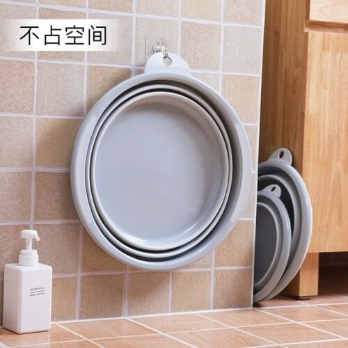 Portable Folding Basin Thick Wash Foot Basin Multi-Function Foldable Plastic Washbasin Home Travel