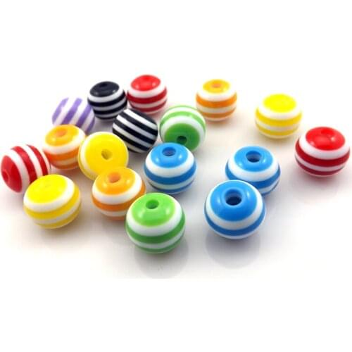 Mixed Color 6mm Stripe Acrylic Beads For DIY Cute Stripe Beads 500pcs/Lot