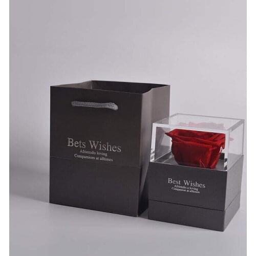 Eternal Life Spend New Spot Rose Soap Box Acrylic Adhesive Embryo Jewelry Box Jewelry Box Can Be Customized LOGO Forever Rose