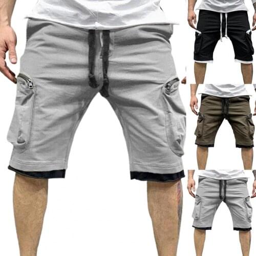 Mens Quick-drying Shorts Summer Gym Casual Fitness Streetwear Jogging Short Pants Men Multi-pocket Sport Casual Hip Cargo Short