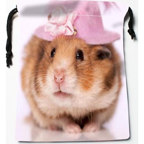 Custom Hamsters Drawstring Bags Printed gift bags 18*22cm Travel Pouch Storage Clothes Handbag Makeup Bag