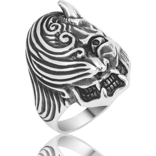 Tevuli 925 Sterling Silver Unicorn Head Men Ring