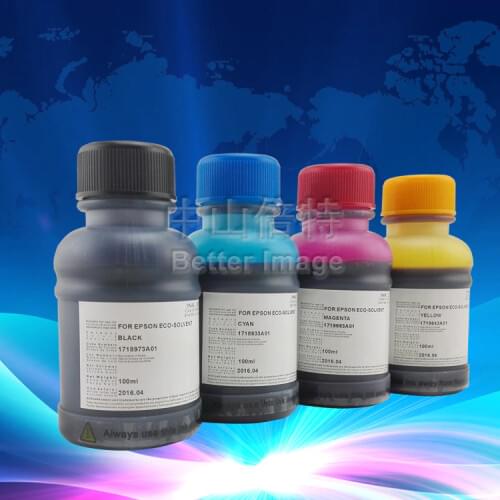 XIMO 4*100ML bottled universal eco-solvent Ink for EP desktop printer ,4PCS 10ML syringes with blunt-end needls free